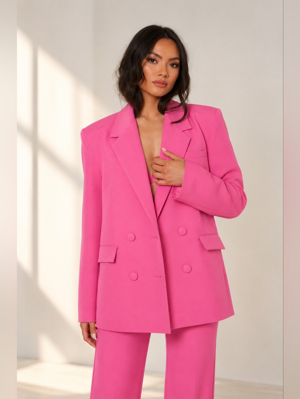 SLA The Label Pink Tailored Blazer – Chic Statement Piece